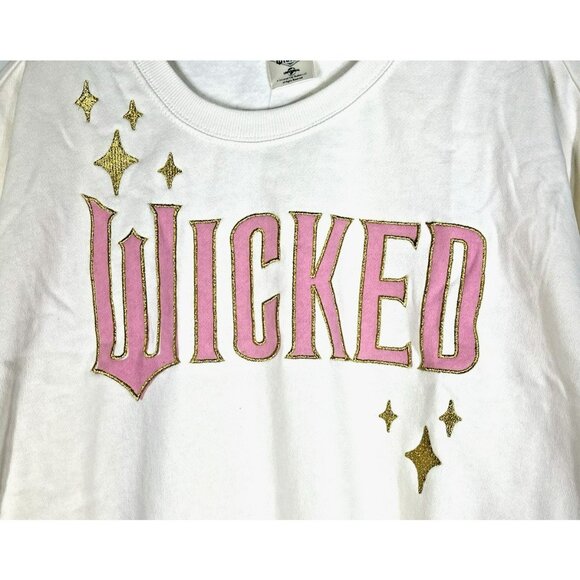 WICKED Womens Glittering Stars Sweatshirt Large Cream - Picture 2 of 12
